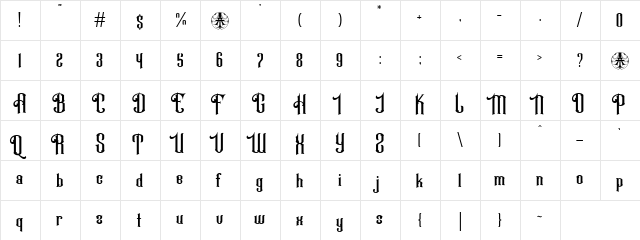 Hornbuckle Personal Use Only Regular  glyph index