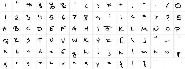 Sixth Kristen Squirt Regular  glyph index