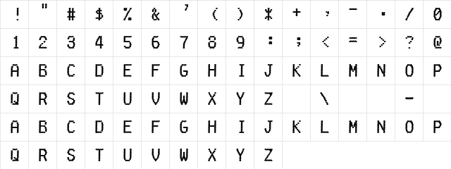 Dot Com Regular  glyph index