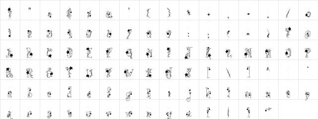 PC Party Regular  glyph index