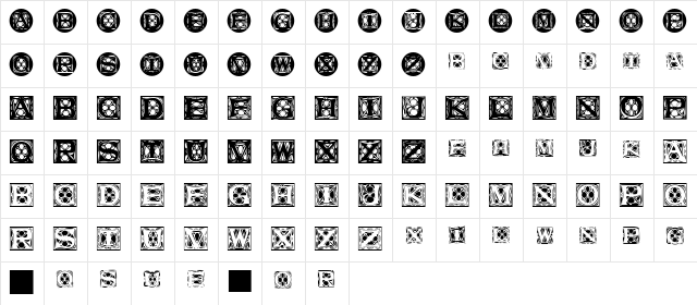 JugendstilCaps Regular  glyph index