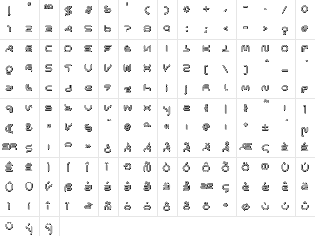 Lexigraph C  glyph index