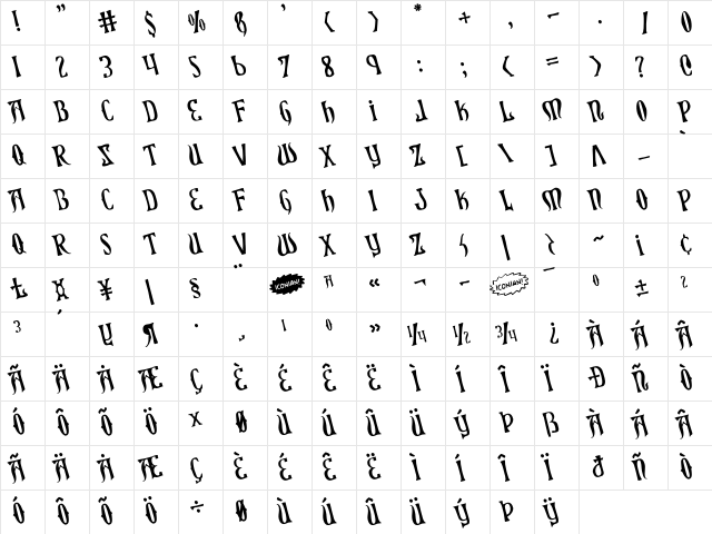 Xiphos Rotated Rotated  glyph index
