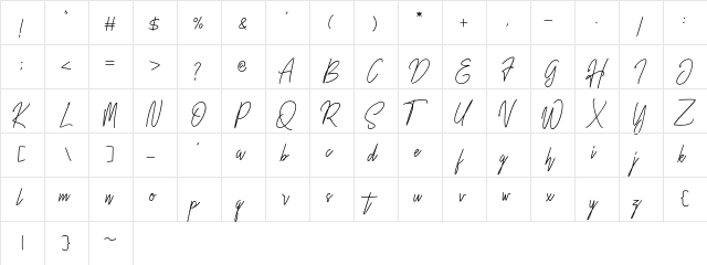 Rustic Towns Regular  glyph index
