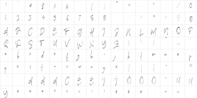 Officielle Regular  glyph index