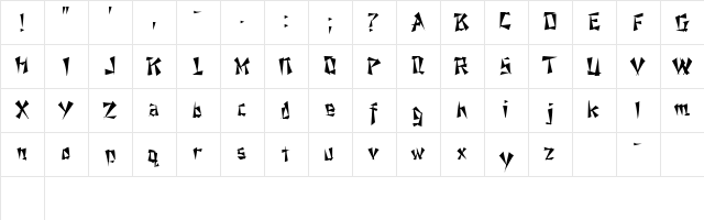RicePaddy Regular  glyph index