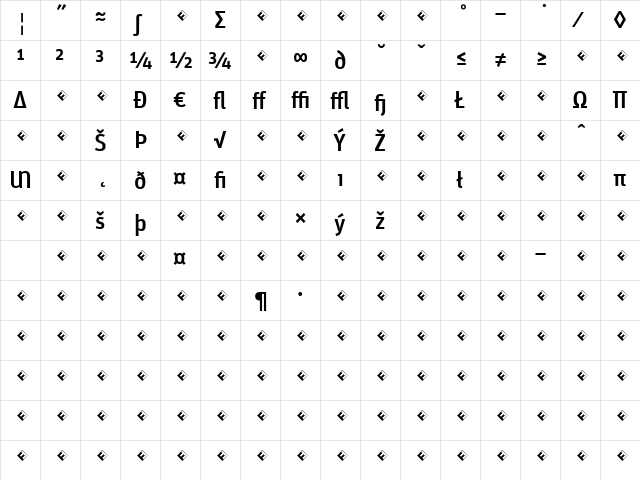 Unit-MediumTFExpert Regular  glyph index