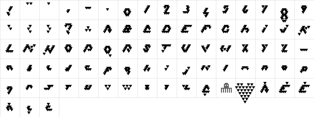 Bizar Loved Triangles Regular  glyph index