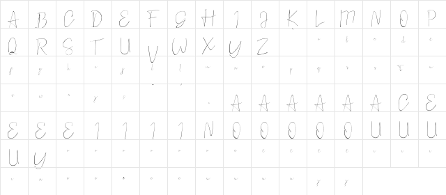 Silhouette Phantom Regular  glyph index