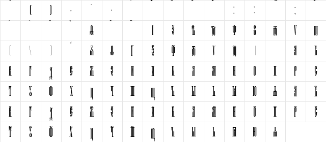 Psaltyr Normal  glyph index