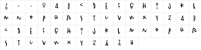 Vinterstad Regular  glyph index