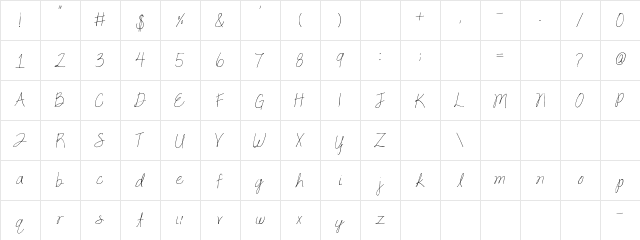 SBC Quick Chick SBC Quick Chick  glyph index
