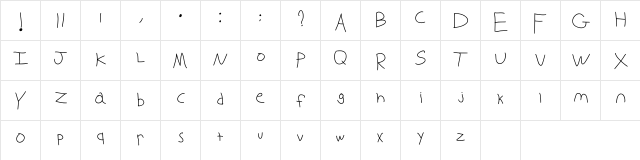 Kids Regular  glyph index