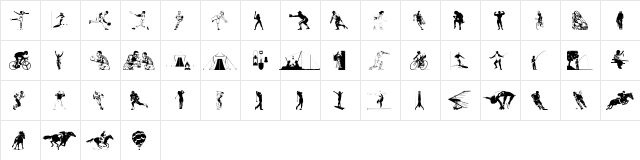 Sports 1 Regular  glyph index