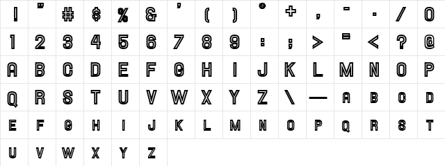 Hallandale SC Inline JL Regular  glyph index