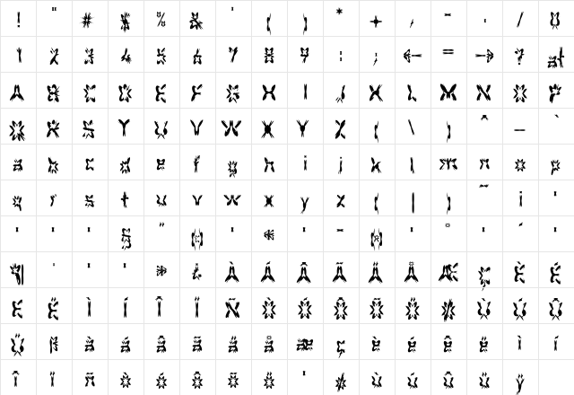 F2FHogRoach LT Std Regular  glyph index