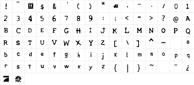 TSS Scrubs Logo Regular  glyph index