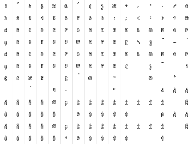 Quad Eq  glyph index