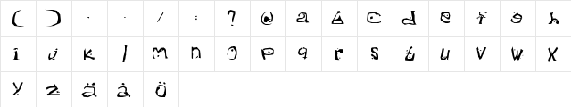 New Regular  glyph index