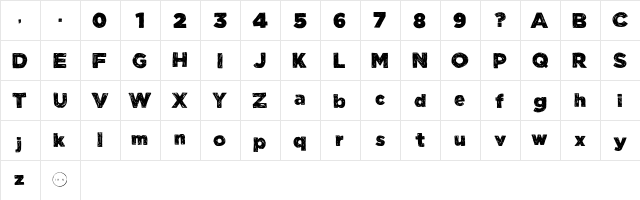 Manhattan Hand Bold  glyph index