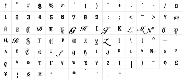 Keetano ATL My Gangsta Regular  glyph index