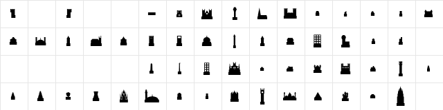 Cityscape!" Regular  glyph index