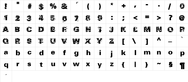 Planetz Medium  glyph index