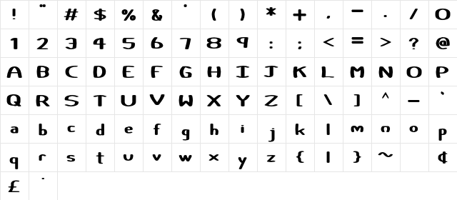 Certainly Regular  glyph index