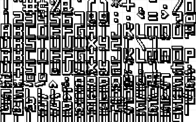 FFF Timeline 01 Regular  glyph index