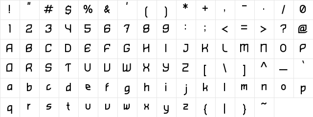 Bhofila Regular  glyph index