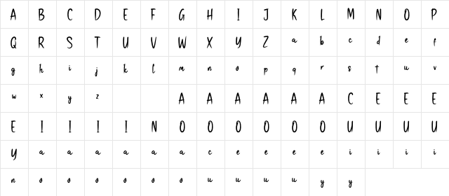 Gentong Personal Use  glyph index