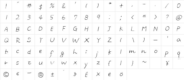 m script Two LightOblique  glyph index
