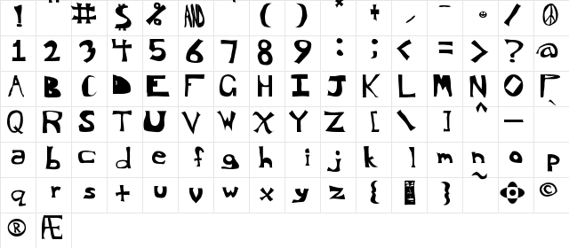 I dont't care... Regular  glyph index