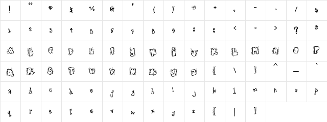 DJ Parade Regular  glyph index