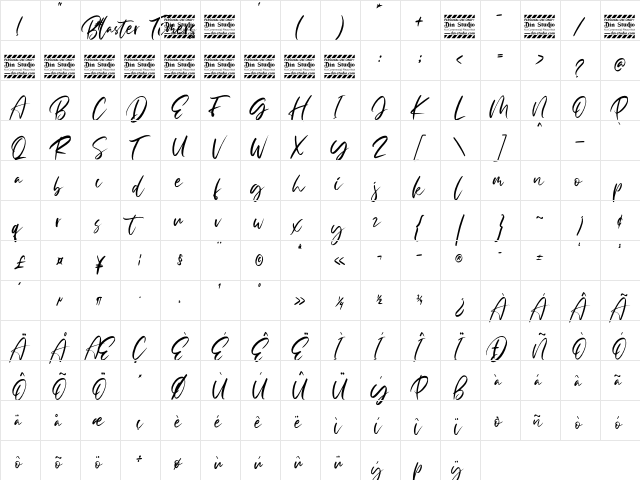 Blaster Timers Personal Use Regular  glyph index
