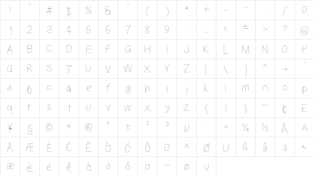 Kabina Lt  glyph index