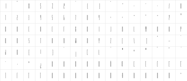 FlacoInline Regular  glyph index