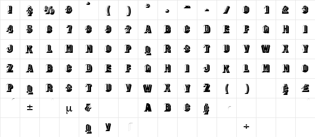 ParapaDisplayCapsSSK Regular  glyph index