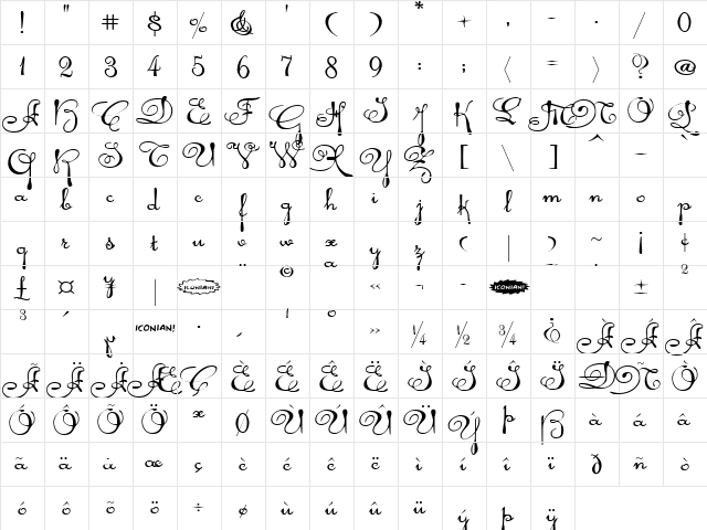 Rhalina Expanded Expanded  glyph index