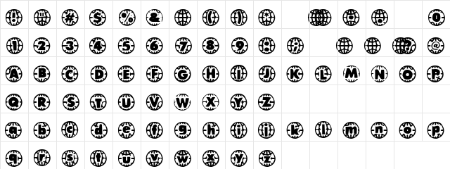 Globally Small Regular  glyph index