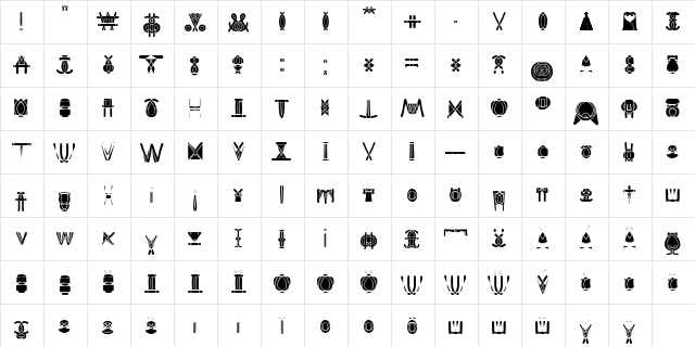 hieroglyphic sans hieroglyphic sans  glyph index