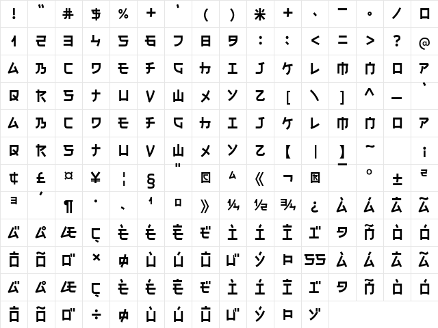 Electroharmonix Regular  glyph index
