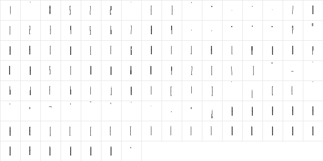 FlacoSolid Regular  glyph index