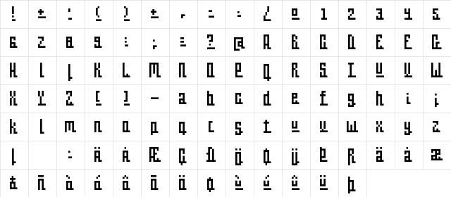 Linemap Regular  glyph index