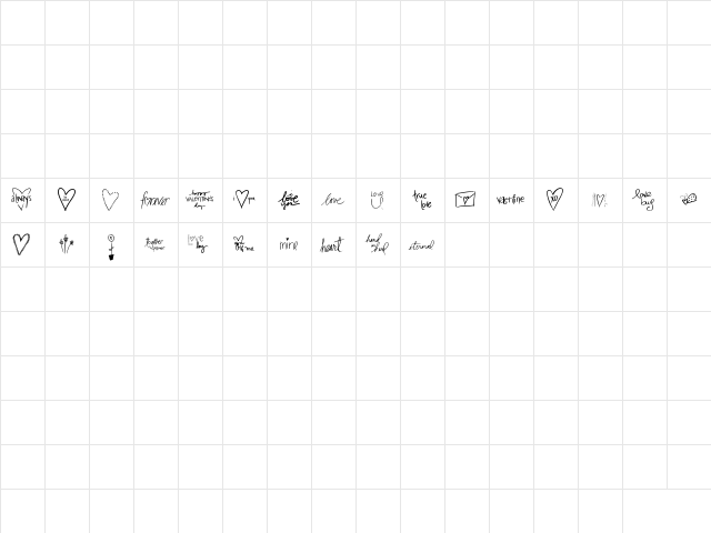 2Peas Valentine Regular  glyph index