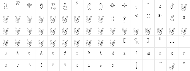 WhereIsSanta Regular  glyph index