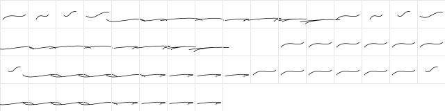 Kaylari Swashes  glyph index