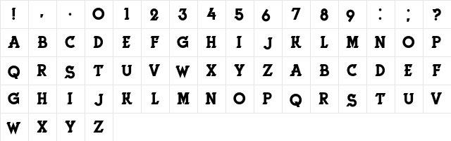 Herne Regular  glyph index