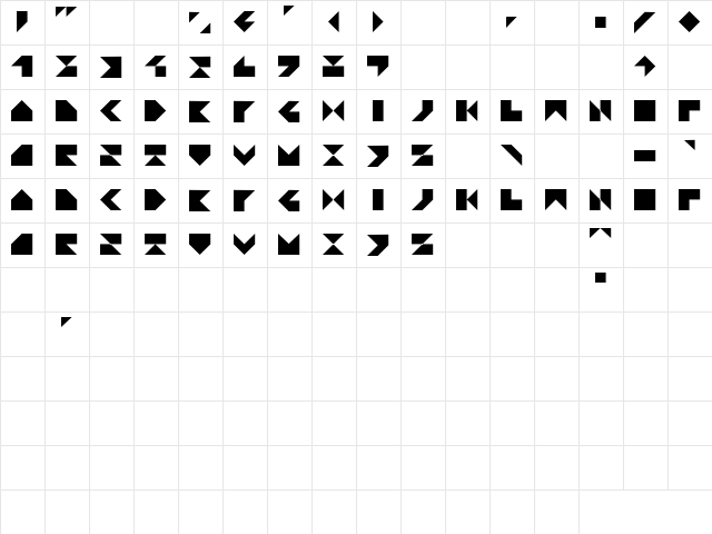 TPF Praktika Regular  glyph index