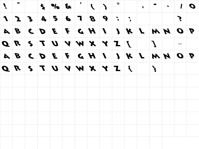 Marshall 1 Regular  glyph index